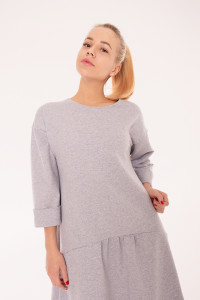 Платье П 806 (Серый меланж)