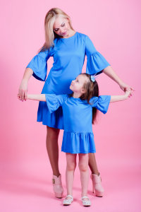 Детское платье "Лето" ДП 541 Family look (голубой) Детское платье
